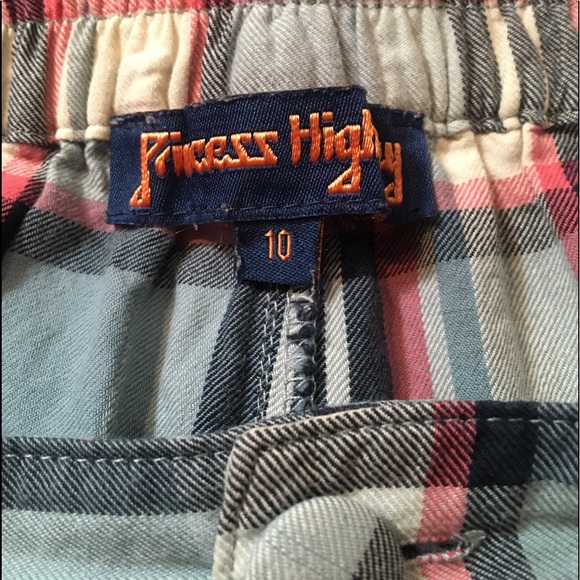 *Princess Highway*cotton plaid trousers in soft blue tones & a light pink stripe - Picture 8 of 9